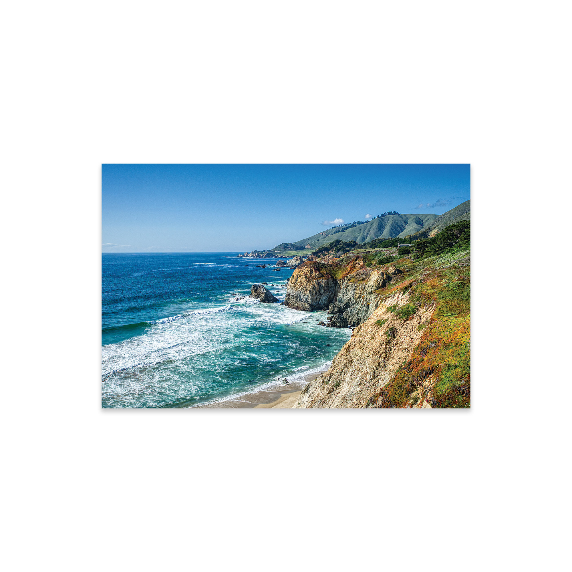 Highland Dunes Big Sur Coastline Of California On Plastic/Acrylic by